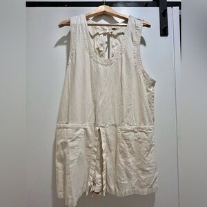 Free People Cream Sleeveless Skort Jumpsuit